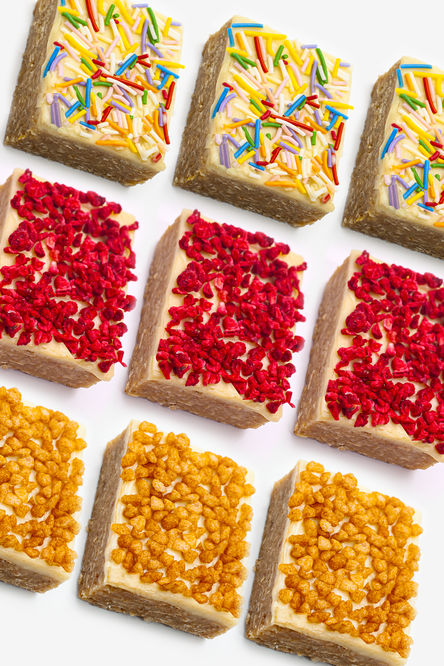 9 x Salted Caramel, Sprinkles, Raspberry White Fudge Flapjack