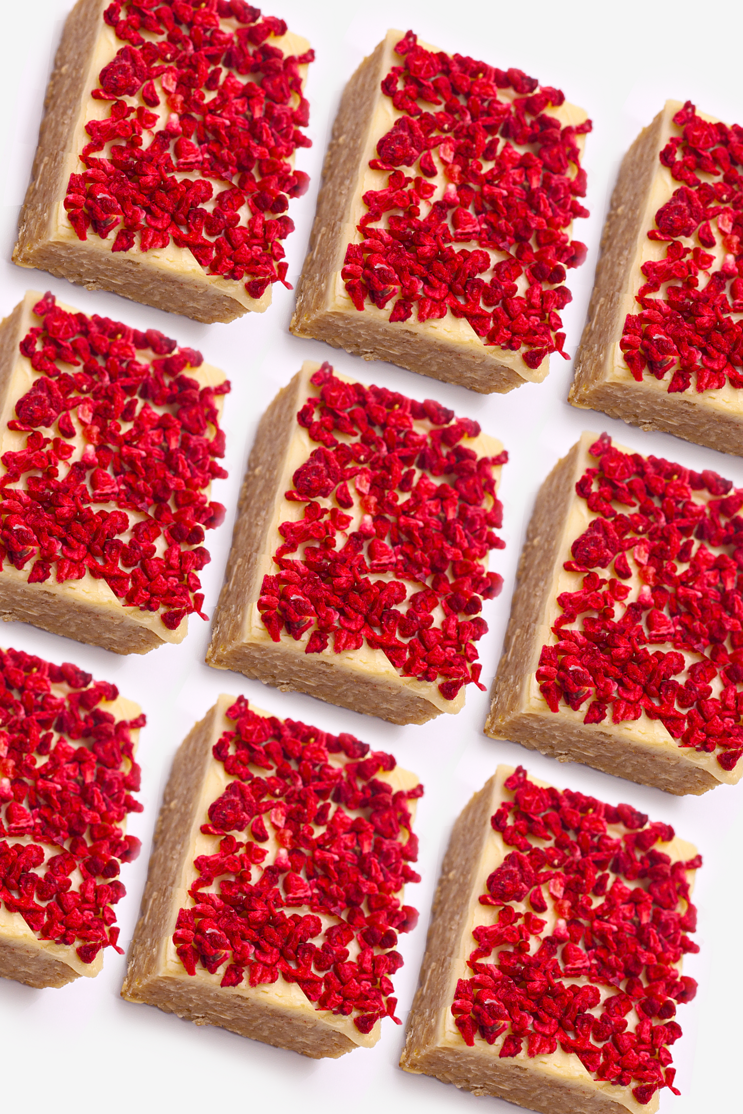 9 x Raspberry and White Chocolate Fudge Flapjacks